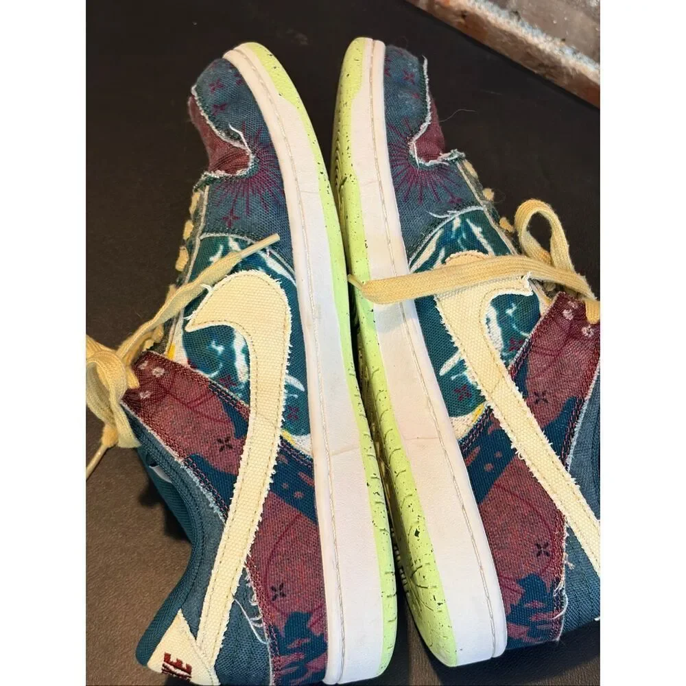 Measure sneakers!! NIKE • DUNK LOW COMMUNITY GARDEN | Purple/Green Multi Sneaker